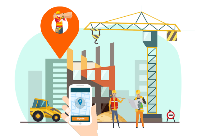 Construction site workers and managers are using the device management system through their phones